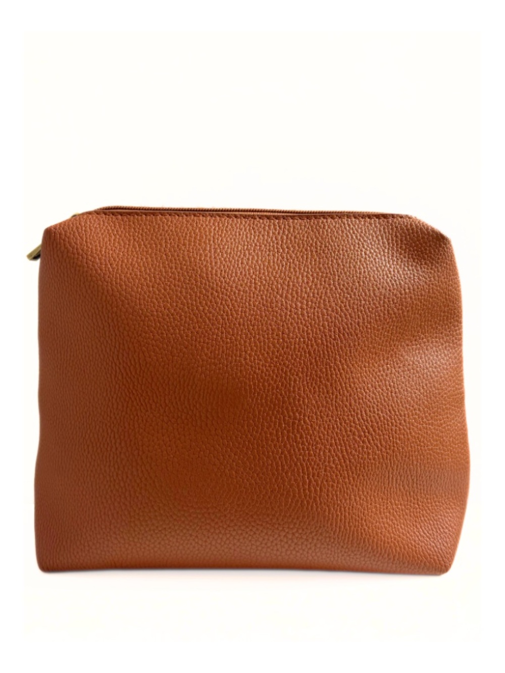 Anthropologie Brown Faux Leather Amenity Travel Bag